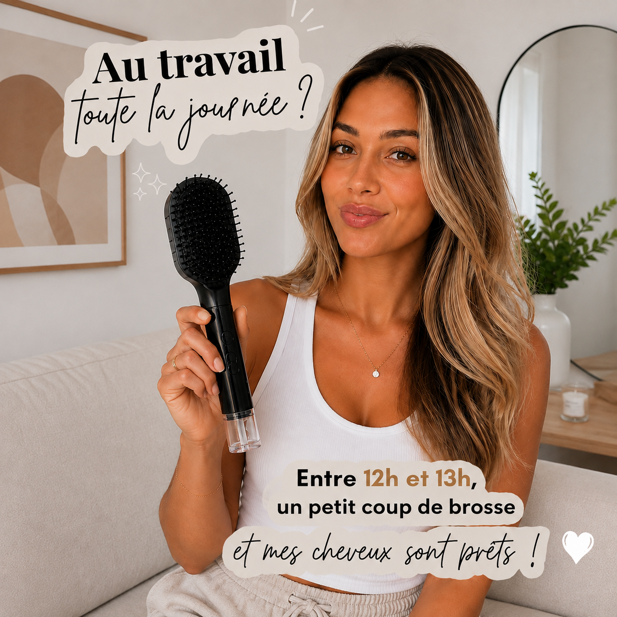 MISTLY Brosse à Cheveux 2 en 1